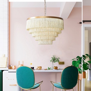 <span class=keywords><strong>Lampadario</strong></span> Moderno Decorativo con Cerchio Dorato in Macramè - Product Image 2