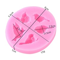 Moule en silicone DIY pour décoration de gâteaux et fondants, motif graphique 3D classique et populaire de moineaux de dessin animé, prix usine