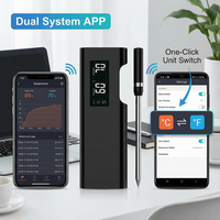 Termometer Memasak Nirkabel Bluetooth Respon Cepat Bahan Stainless Steel Tahan Air IP68 Aman untuk Oven, Probe Temperatur untuk Pemanggang dan Pengasap