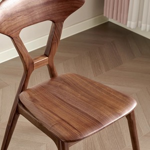 Nordic Minimalist Solid Wood <b>Dining</b> <b>Chair</b> North American Black Walnut Stable Design For <b>Dining</b> Room - Product Image 4