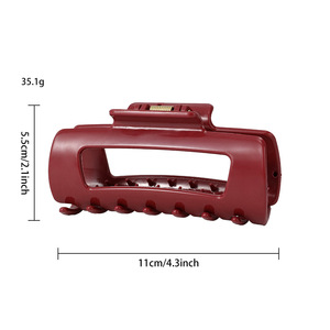 Pince à cheveux carrée tendance pour femme, couleur unie, grande, en silicone souple, incassable, en caoutchouc flexible, incassable, 11 cm, usage quotidien - Product Image 6