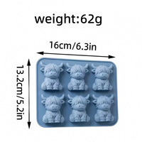 Moule à glaçons en silicone en forme de vache des Highlands, réutilisable, mini-bac à glaçons en forme de yak, qualité alimentaire sans BPA, pour whisky et bar