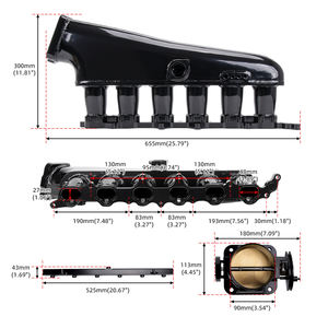 Collecteur d'admission pour <span class=keywords><strong>Toyota</strong></span> <span class=keywords><strong>Supra</strong></span> MK4 2JZ-GE, kit de collecteur d'admission personnalisé avec rail de carburant, corps de papillon, kit de collecteur d'admission 90 mm - Product Image 6