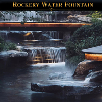 Fontaine d'eau rocheuse naturelle et éclatante avec éclairage commercial RGB/Laser, étanche IP68, personnalisable, écologique, durable, télécommande IA