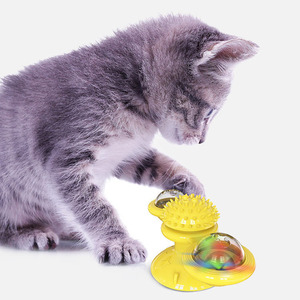 Windmühlen förmiges interaktives Katzenminze spielzeug Plattenspieler-Katzen kau spielzeug mit Saugnapf - Product Image 6