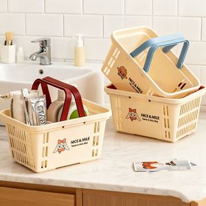 Nice & Mile Storage Basket Rectangle With Handle For Bathroom Shower Picnic Use - Product Image 1