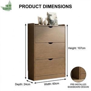<span class=keywords><strong>Scarpiera</strong></span> in Legno Moderna e Resistente, Lussuosa, Salvaspazio, Ultra Sottile, con Apertura a Ribalta, a Tutta Altezza, per la Casa - Offerta Imperdibile - Product Image 2