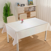 Nappe rectangulaire en tissu blanc nacré irisé RNPT, effet coquille de perle, pour table rectangulaire