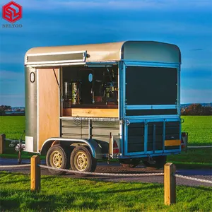 Nieuwe Stijl Street Food Trailer Mobiele Bar Paard Food Truck Koffie Winkel Vending Winkelwagen Vintage Mobiele Voedsel Vrachtwagens Ijs winkelwagen