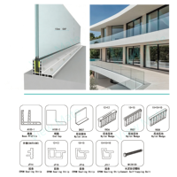 Système de balustrade en verre moderne et robuste avec garde-corps en verre, balustrades et rampes en aluminium à base de profilé en U pour terrasses et hôpitaux