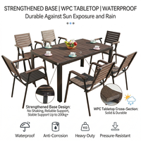 Ensemble de salle à manger Meiqi moderne pour patio d'hôtel, table et chaises de jardin en aluminium résistantes à l'eau et aux UV, plateau extensible pour balcon et salon
