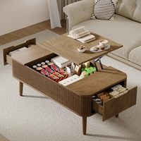 Table basse moderne avec compartiment caché, tables centrales avec plateau relevable et 2 tiroirs de rangement