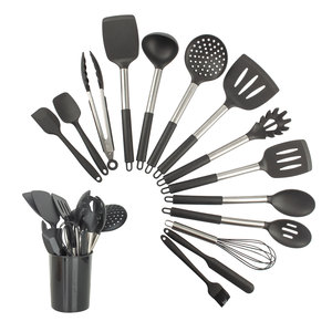 Multifunctional Natural Color <b>Silicone</b> Kitchenware <b>Set</b> Eco-Friendly Cooking <b>Utensils</b> Holder Dishwasher Safe 10 Pieces for Home - Product Image 4