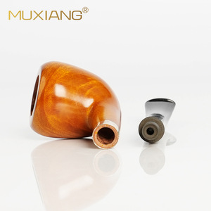 Muxiang Tobacco Pipe Bent Type 3mm Smoke Channel Handmade Solid Wood Smoking Accessory - Product Image 4