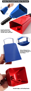 2025 yeni özel Logo demir halka Metal el gürültü yapımcıları Cowbell hediyelik eşya promosyon <span class=keywords><strong>3</strong></span> "spor olay hediyeler için kolu ile - Product Image 4