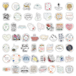 50pcs dessin animé jésus autocollants <span class=keywords><strong>personnalisé</strong></span> ordinateur portable <span class=keywords><strong>moto</strong></span> téléphone mur étanche vinyle inspirant Bible autocollant pour enfants adulte - Product Image 4