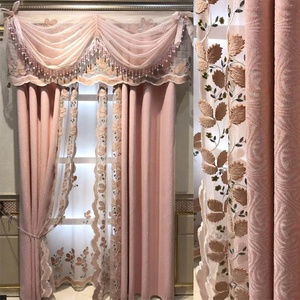 54 pollici più nuovo di disegno del merletto macrame ricamo pizzico piega rosa principessa <span class=keywords><strong>tende</strong></span> della finestra <span class=keywords><strong>per</strong></span> le ragazze camera da letto - Product Image 1