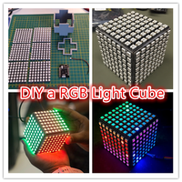 NOUVEAU Module matriciel LED WS2812B 8x8 64 bits adressable individuellement, panneau de couleurs de rêve 5050, cube lumineux magique DIY pour STEM