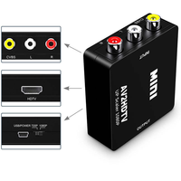 Convertidor AV a HDTV 1080P, Adaptador de Audio y Video Compuesto RCA con Cable de Alimentación USB, Plug and Play para TV, Monitor y Proyector