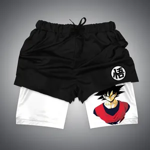 Quần short tập gym anime nam nữ in 3D hình Dragon Ball One Piece 2 trong 1 nhanh khô thoáng khí, quần bó thể thao - Product Image 4