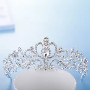 Braut luxus glänzende hochzeit crown legierung retro styling haar zubehör krone Prinzessin hochzeit garn passenden schmuck krone