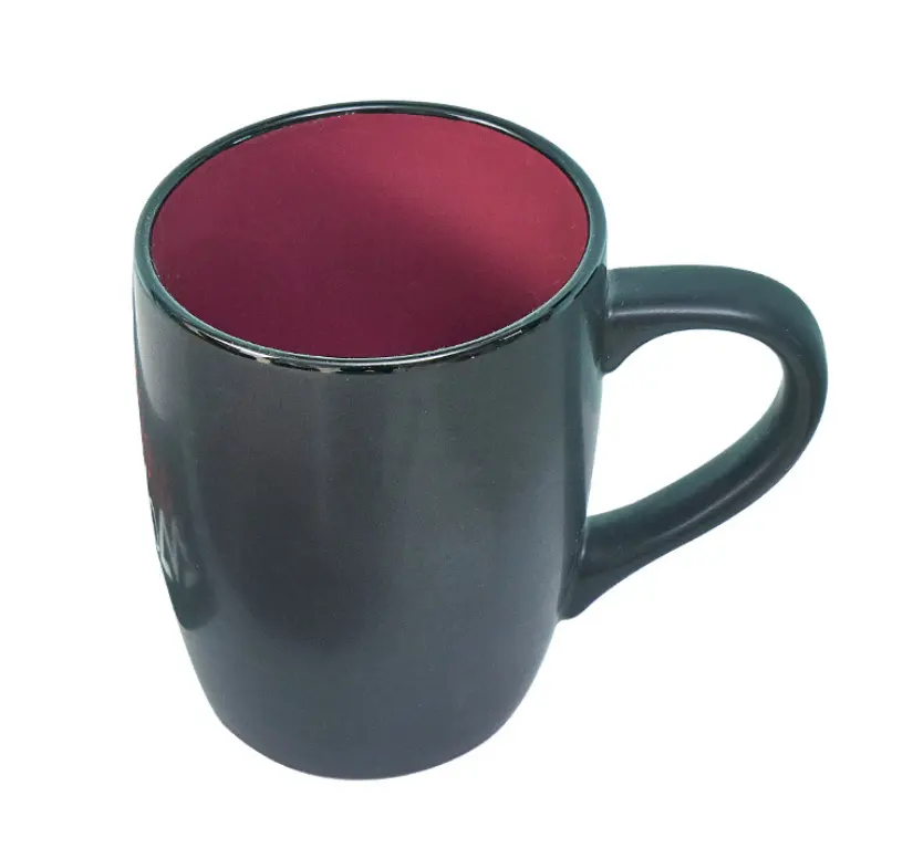 New High qualitg Custom outer black inner colorful ceramic coffee mug