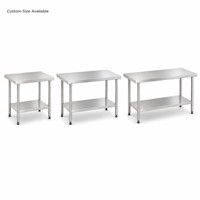 Étagère de travail en acier inoxydable 304, finition brossée mate, modulaire, extensible, haute capacité, auto-nettoyante, pour cuisine