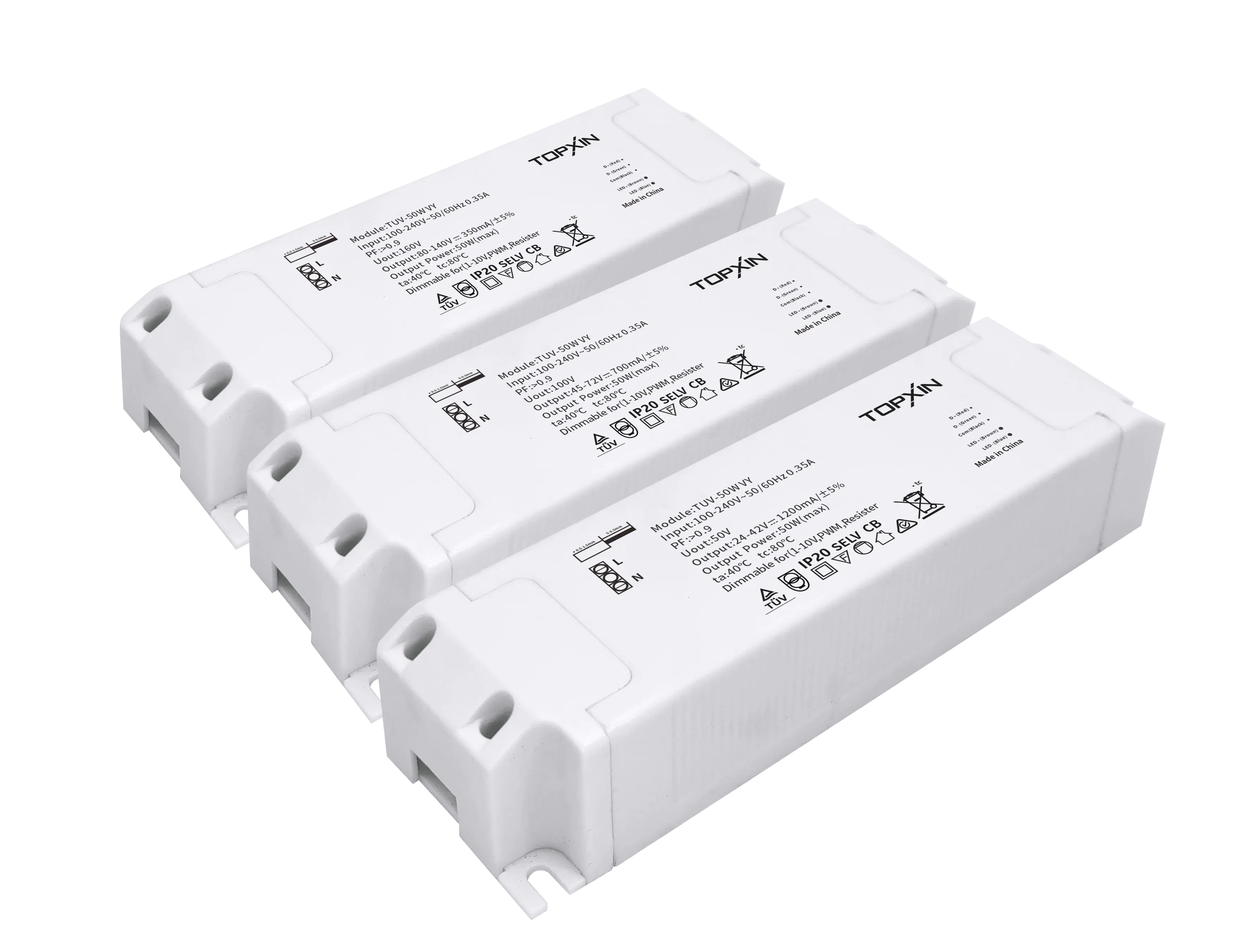 50W 1-10V PWM-Widerstand Dimm bares TÜV Isoliertes 24-140V LED-Panel Down Light Konstantstrom-LED-Treiber-Netzteil