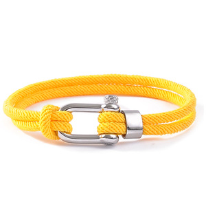 Pulseras de Cuerda Náutica en Forma de U para Hombre, de Acero Inoxidable de Doble Hilo, con Logotipo Personalizado, para Aventuras al Aire Libre - Product Image 6