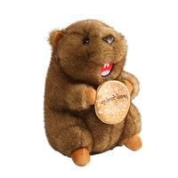 Peluche Marmotte Mignonne, Pendentif Capybara, Coussin Décoratif - Polyester & Coton PP pour Cadeaux d'Anniversaire
