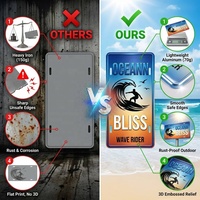 Op maat gemaakte geëmbosseerde 3D aluminium kentekenplaat Oceaan Surf Wave Tropisch Eiland Hawaii Ananas Waterdicht Anti-roest Mat Decor