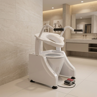 Siège de toilette élévateur pour personnes âgées avec accoudoirs de sécurité, chaise de transfert pour salle de bain pour personnes handicapées