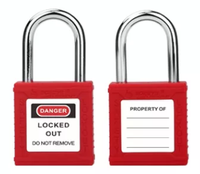 Cadenas de sécurité industriel Rarlux de haute qualité, isolation de sécurité, durable, en plastique, avec cylindre en laiton massif, court