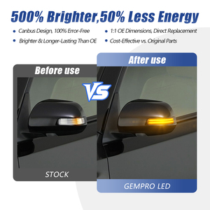 2X Lentille claire/fumée séquentielle LED rétroviseur latéral clignotants pour <span class=keywords><strong>Toyota</strong></span> Tocama PREVIA ESTIMA - Product Image 5