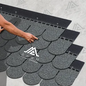 Ridge Suppliers Shop Custom New Coffee Color Fish Scale Type Asphalt Roofing Shingle Roof Ridge Tiles For 30 Years