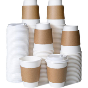 Gobelets pour boissons froides et gobelets en papier à double paroi pour café chaud, manchons de gobelets en papier personnalisés avec logo - Product Image 1