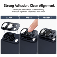 Pelindung Lensa Kamera iPhone Duo - Bingkai Logam Matte Alloy HD Transparan Perlindungan Kelas AAA Kaca Tempered 9H+