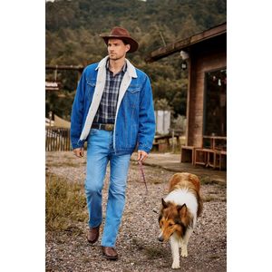 Pantalones Vaqueros de Hombre FOXA, Corte Bootcut, Elásticos, Denim Lavado a la Piedra, Estilo Western, Pierna Recta - Product Image 3