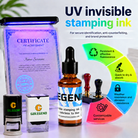 Encre de recharge invisible photosensible UV de sécurité, non visible sous la lumière naturelle, pour le tamponnage de bons de papier et de certificats