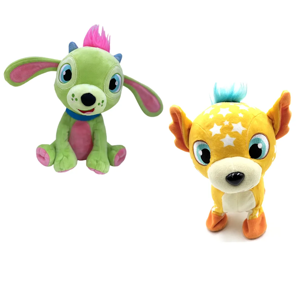 Brinquedo de pelúcia para cachorro, brinquedo eletrônico de balanço verde amarelo, boneco de balanço, brinquedo de pelúcia para cachorro