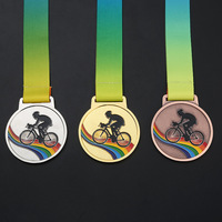 Métal vierge 3d sport course équitation vélo bon marché, médaille de cyclisme personnalisée avec ruban