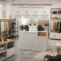 Comptoir de réception personnalisé, luxe moderne, carré, avec éclairage LED, armoire de rangement, salon, spa, bureau commercial, MDF