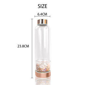 Elixir personalizado, piedras de cuarzo amatista, botella para beber, botella de agua de cristal Feng Shui Natural con cuerda - Product Image 5