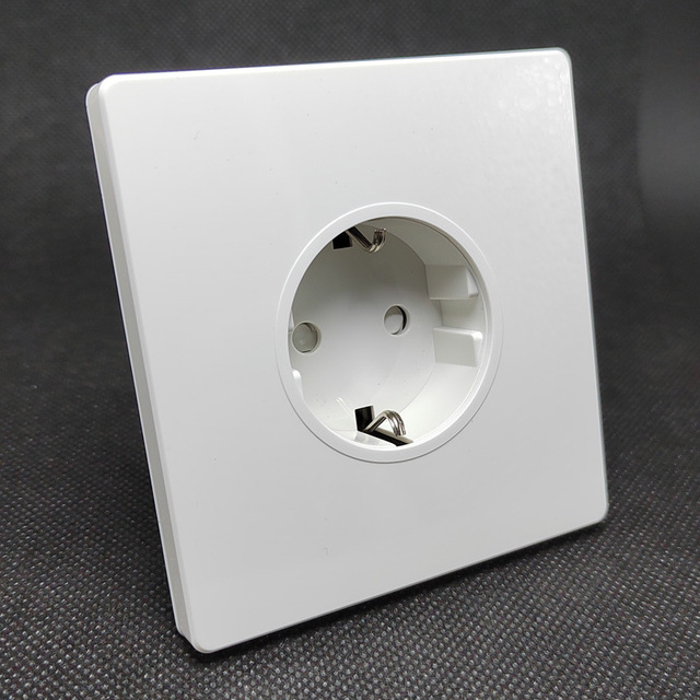 European One Outlet 16A 250V Durable German Standard Wall Socket Made Fire-resistant PC Material IP11 Modern Style Smartlife App