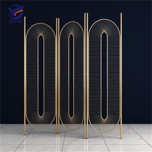 Divisores de pantallas de vidrio con marco de acero inoxidable ovalado pulido cepillado Particiones de separación de metal para decoración de ingeniería hotelera - Product Image 4
