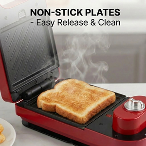 Pembuat Sandwich & Waffle Otomatis Elektrik 6-in-1 dengan Pelat Anti Lengket yang Dapat Dilepas, Fungsi Grill & Panini - Product Image 5