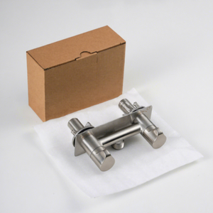 Robinet de <span class=keywords><strong>douche</strong></span> mural en acier inoxydable brossé SUS304 à double poignée pour camping-car, eau froide et chaude, pour extérieur - Product Image 5