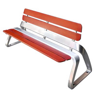 Mobilier extérieur de jardin, patio, banc de parc moderne contemporain en acier inoxydable, mobilier de salle à manger en métal pour applications hospitalières