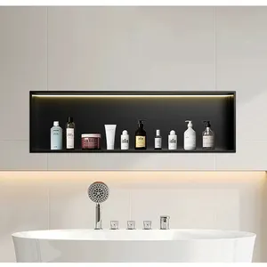 Waterproof Led Light Shower Niches PVD 304 Stainless Steel Shower Shelf Insert Wall Niche