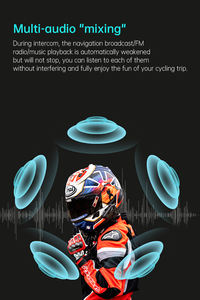 Nouvelle technologie Mesh Full-Duplex Intercom Communication mains libres 4 ~ 6 coureurs 1000m gamme moto maille Bluetooth Intercom - Product Image 6